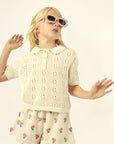 Mipounet - florence cotton polo - ecru (coming end of February)