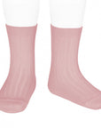 Condor - basic rib short socks - 2.016/4 526 - pale pink