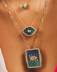 Mya Bay - necklace - gilded gold - blue rainbow tika