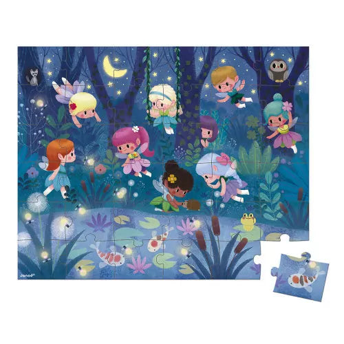 Janod - fairies and waterlilies puzzle - 36 pcs