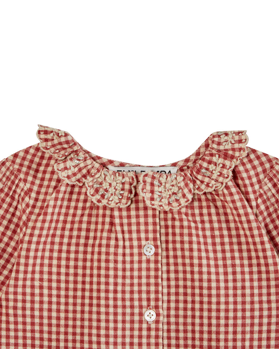 Emile et Ida - baby blouse - vichy framboise