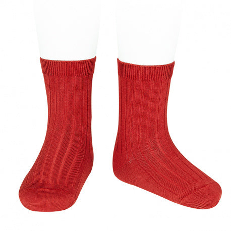 Condor - basic rib short socks - 2.016/4 550 - red