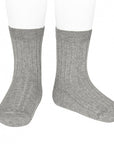 Condor - basic rib short socks - 2.016/4 221 - aluminium