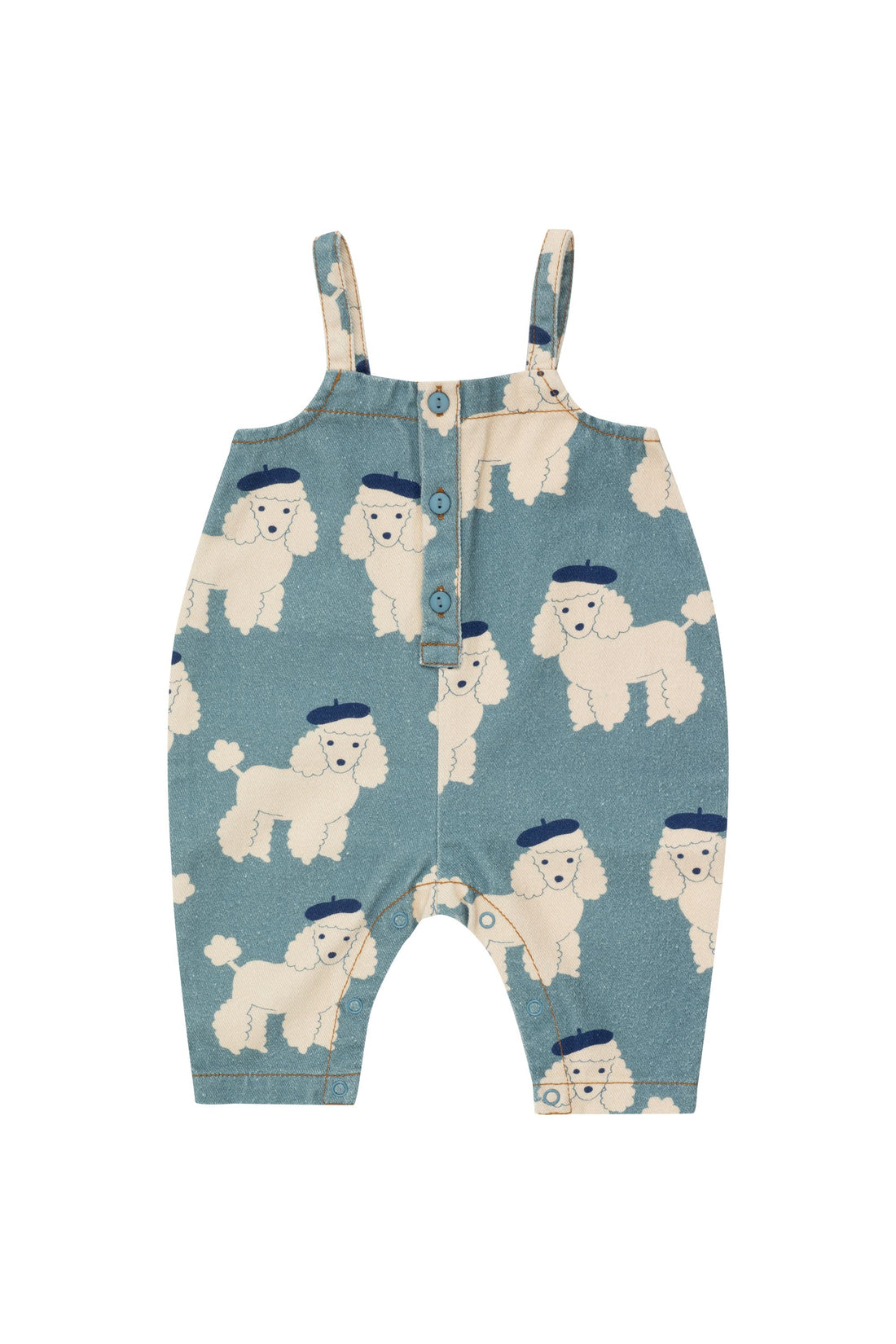 Tiny Cottons - baby poodle dungaree - blue grey