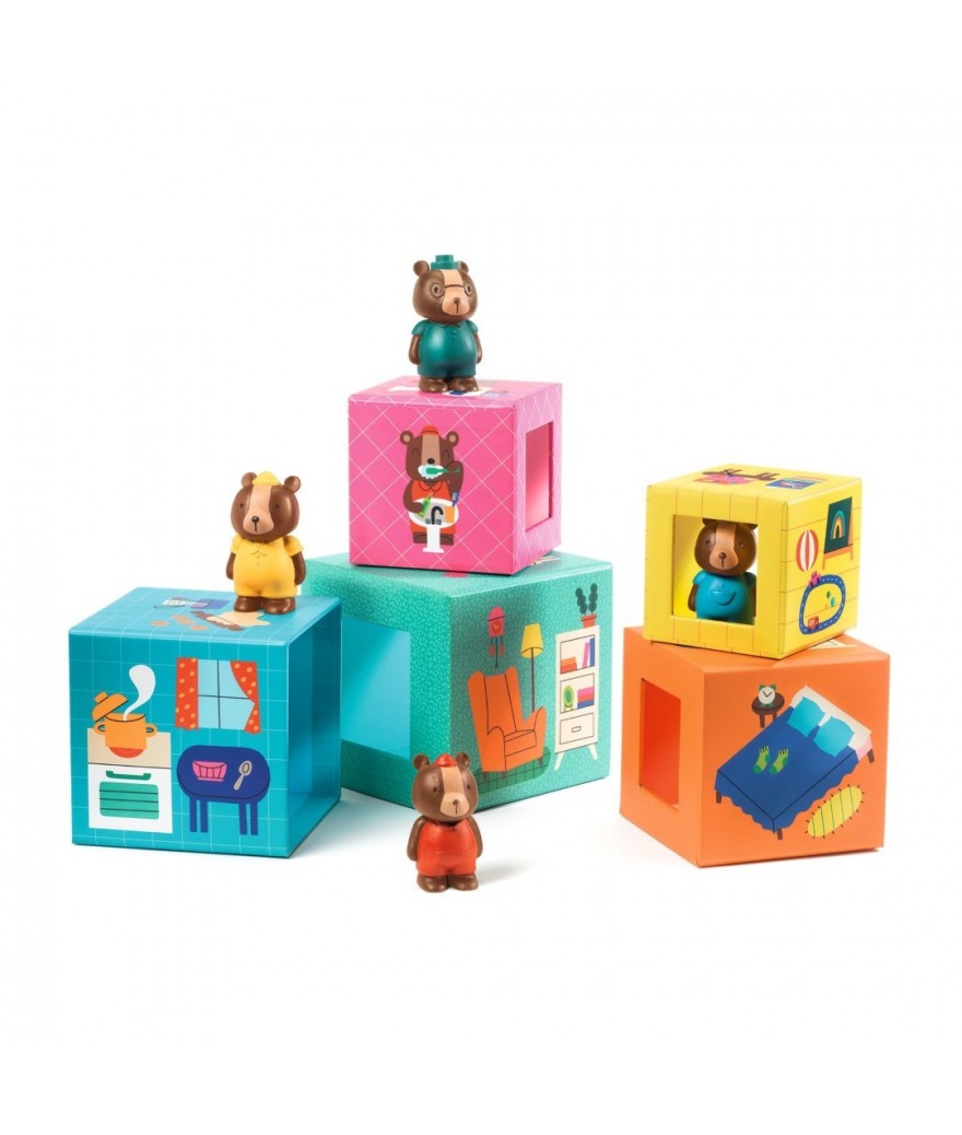 Djeco - blocks for infants - topanihouse with 4 bears