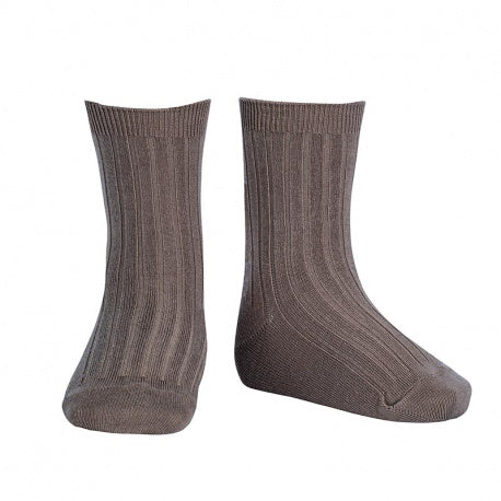 Condor - basic rib short socks - 2.016/4 318 - truffle