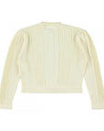 Morley - wine - shiny cropped cardigan - cream