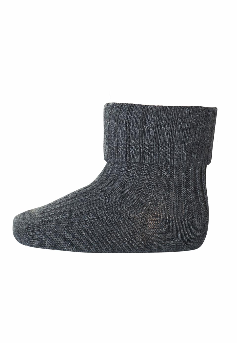 MP Denmark - cotton rib socks - 533 497 - dark grey melange - Hyggekids
