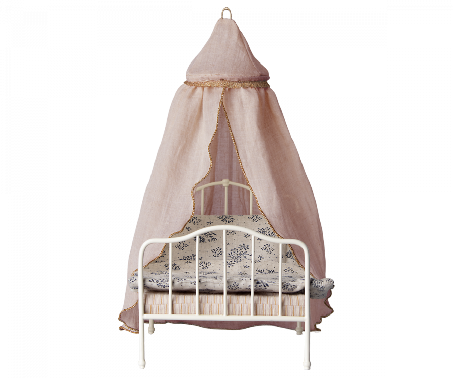 MAILEG - miniature bed canoby - rose - Hyggekids