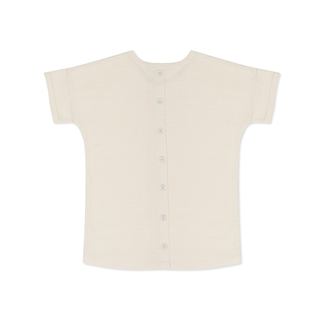 Phil and phae - textured button back tee - buttercream