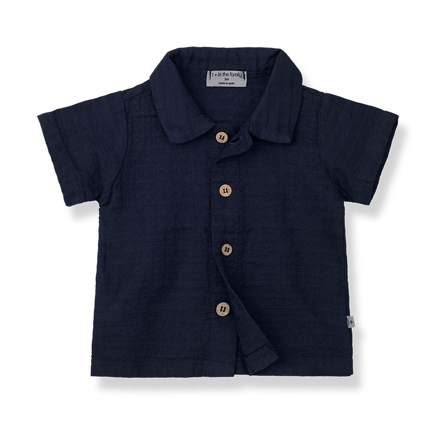 1+ in the family - david - ss shirt - blue notte