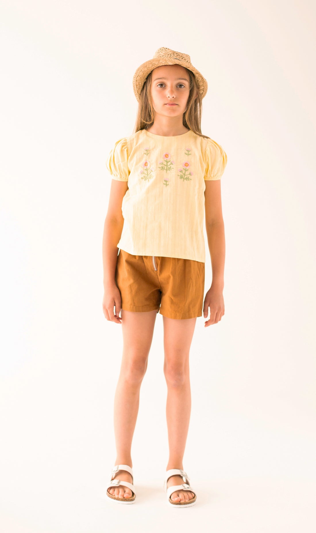 Wander & Wonder - embroidered blouse - buttercup