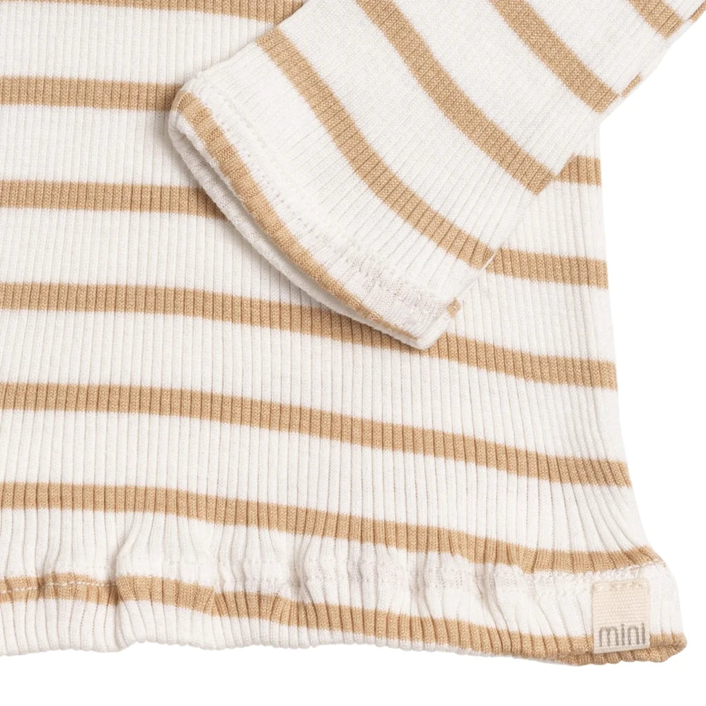 Minimalisma - bogense cotton/silk t-shirt - honey stripes