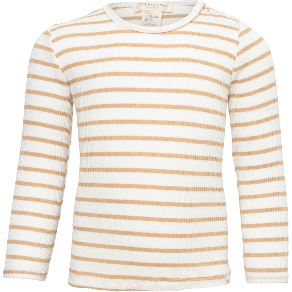 Minimalisma - bogense cotton/silk t-shirt - honey stripes