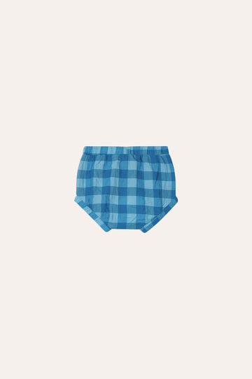 The Campamento - baby checked bloomers - blue