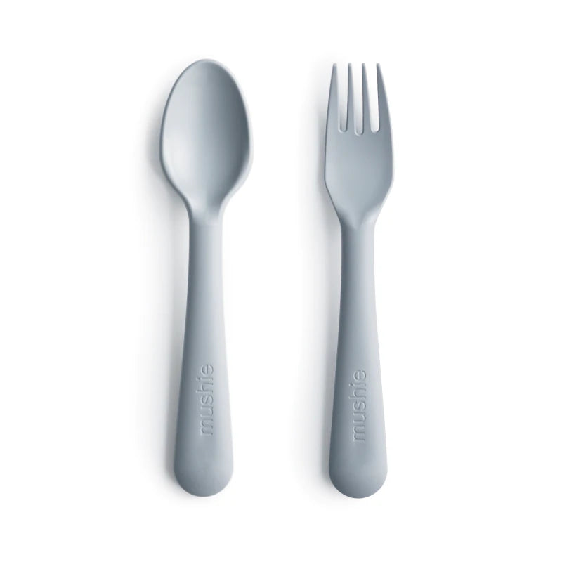 Mushie - spoon & fork - powder blue - Hyggekids