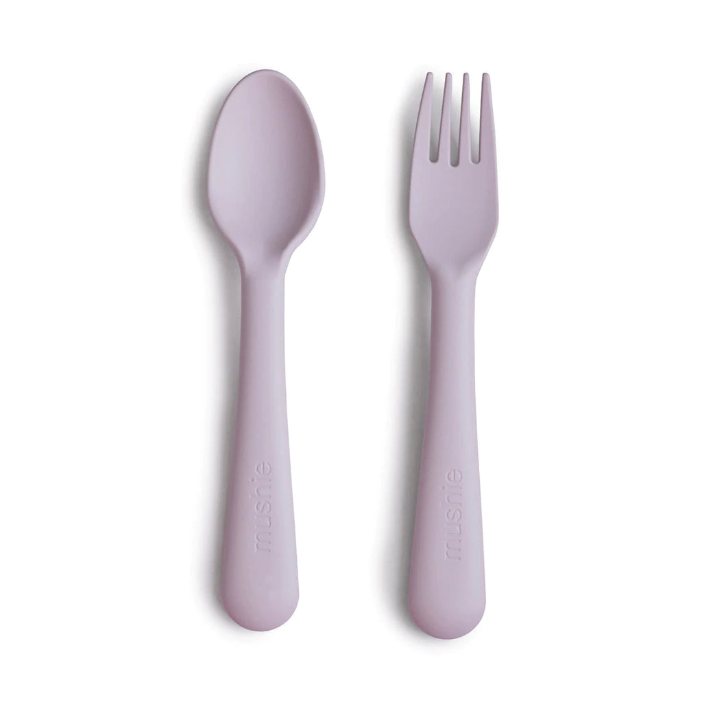 Mushie - spoon & fork - soft lilac - Hyggekids