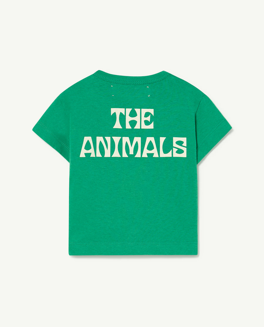 The animals Observatory - rooster baby tshirt - logo green