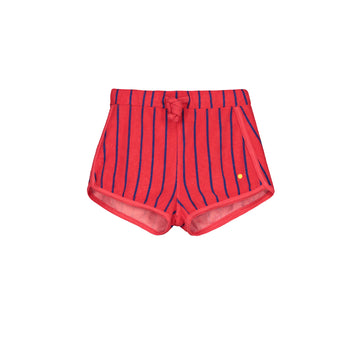 Bonmot - terry shorts all over stripes - red