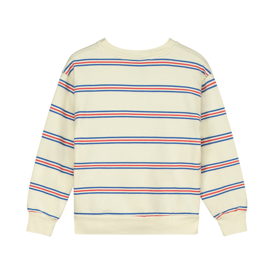 Bonmot - sweatshirt stripes ms wave - ivory