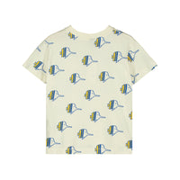 Bonmot - t-shirt all over fishes - ivory