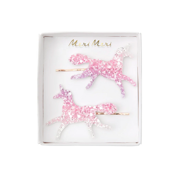 Meri Meri - glittery unicorn hair slides