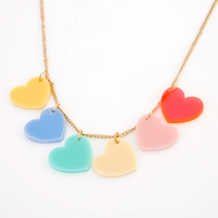 Meri Meri - rainbow hearts necklace