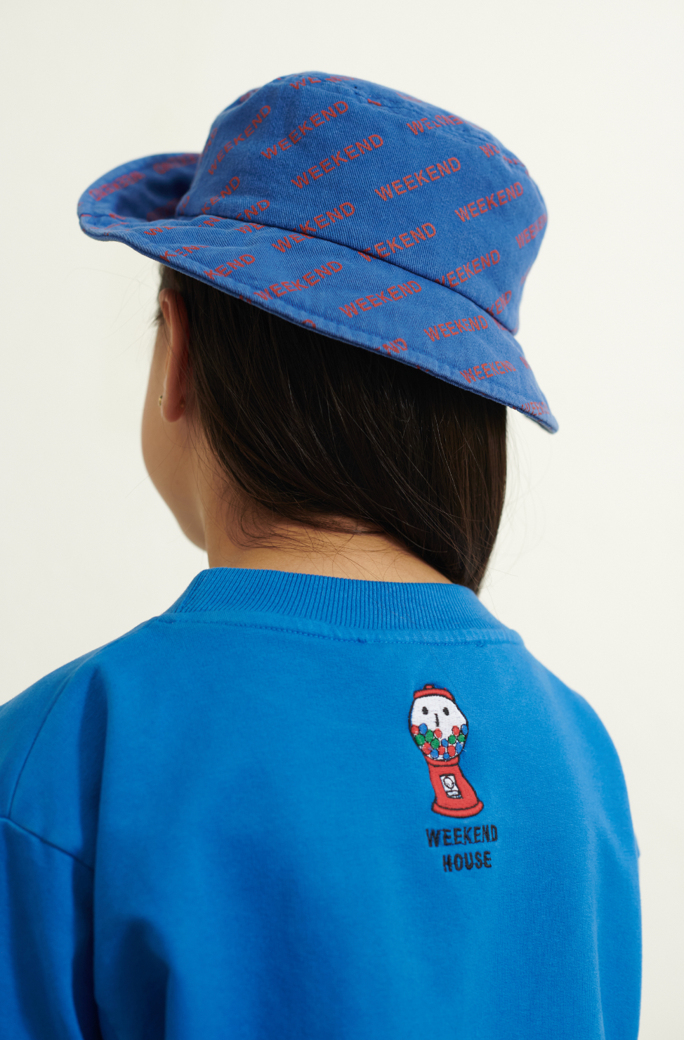 Weekend house kids - logo sun hat - blue