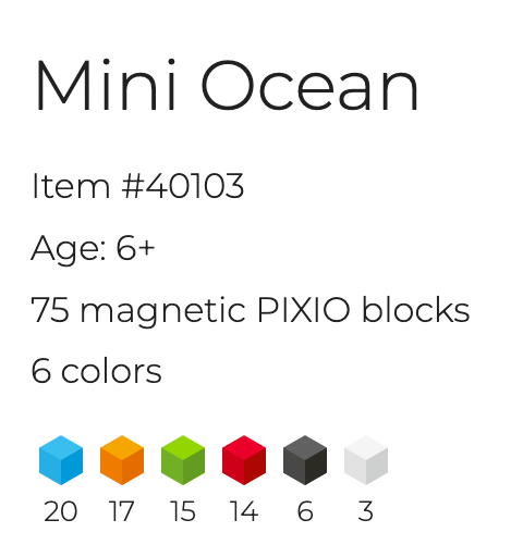 Pixio - mini ocean - 75 blocks