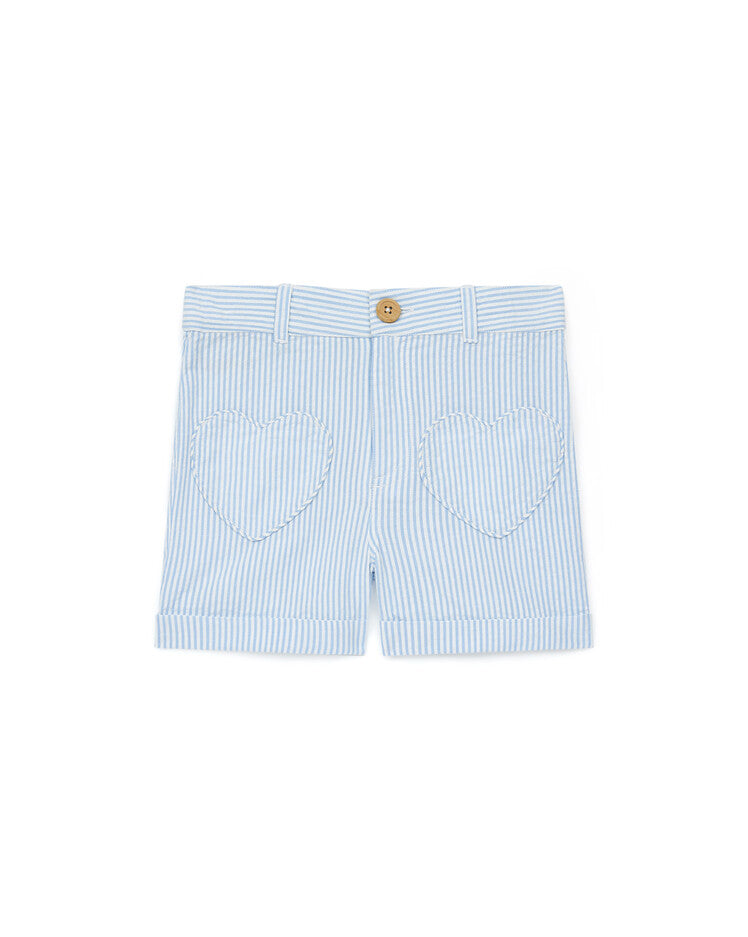 Bonton - heart shorts - blue stripes