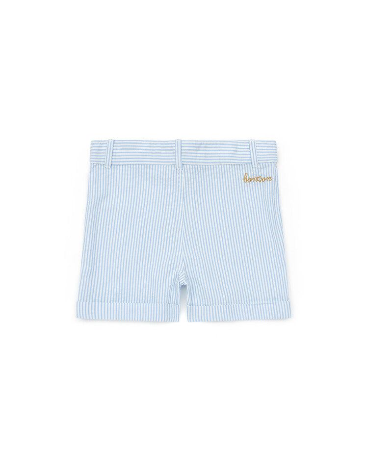 Bonton - heart shorts - blue stripes