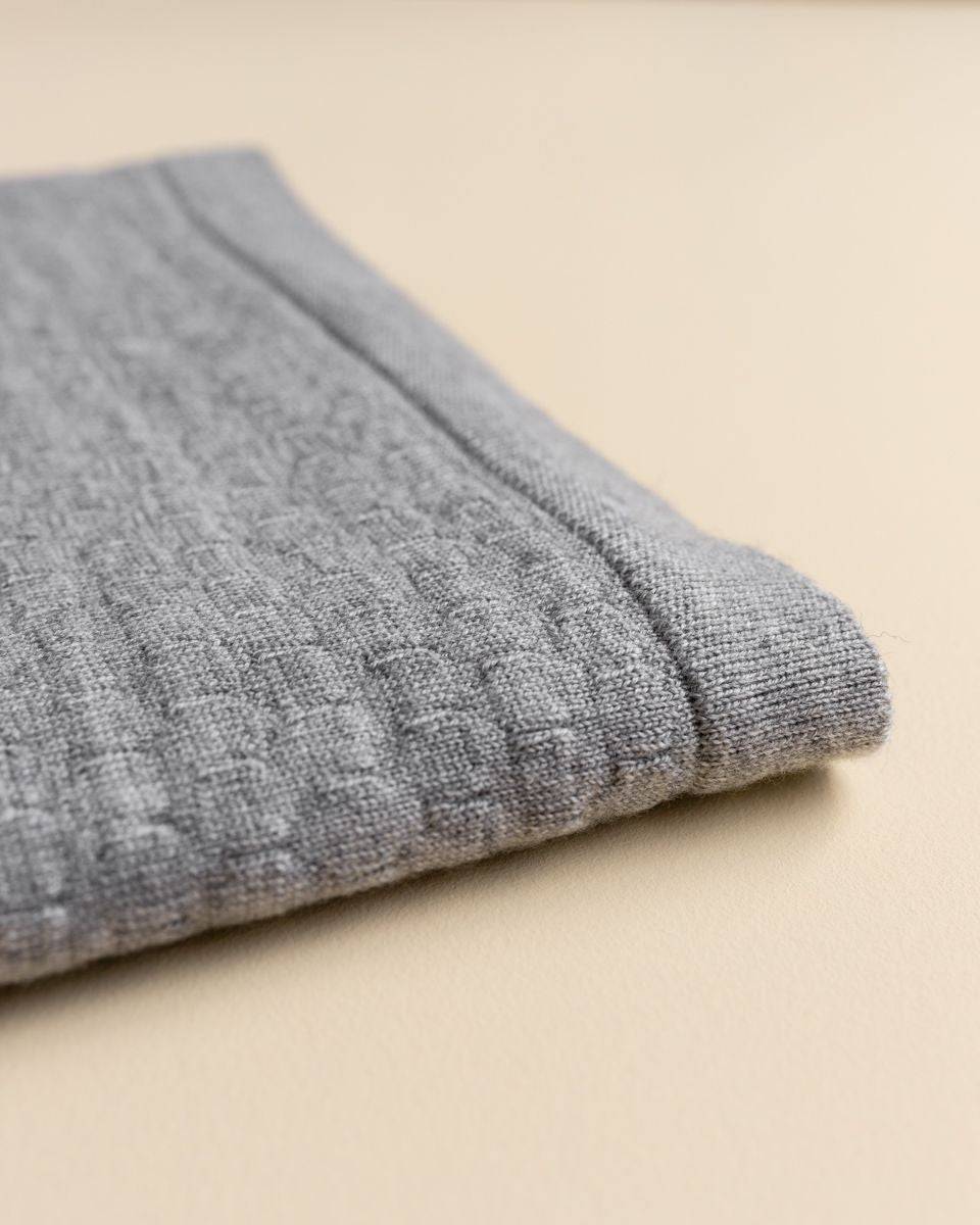 Hvid - Blanket - frankie - grey melange - Hyggekids
