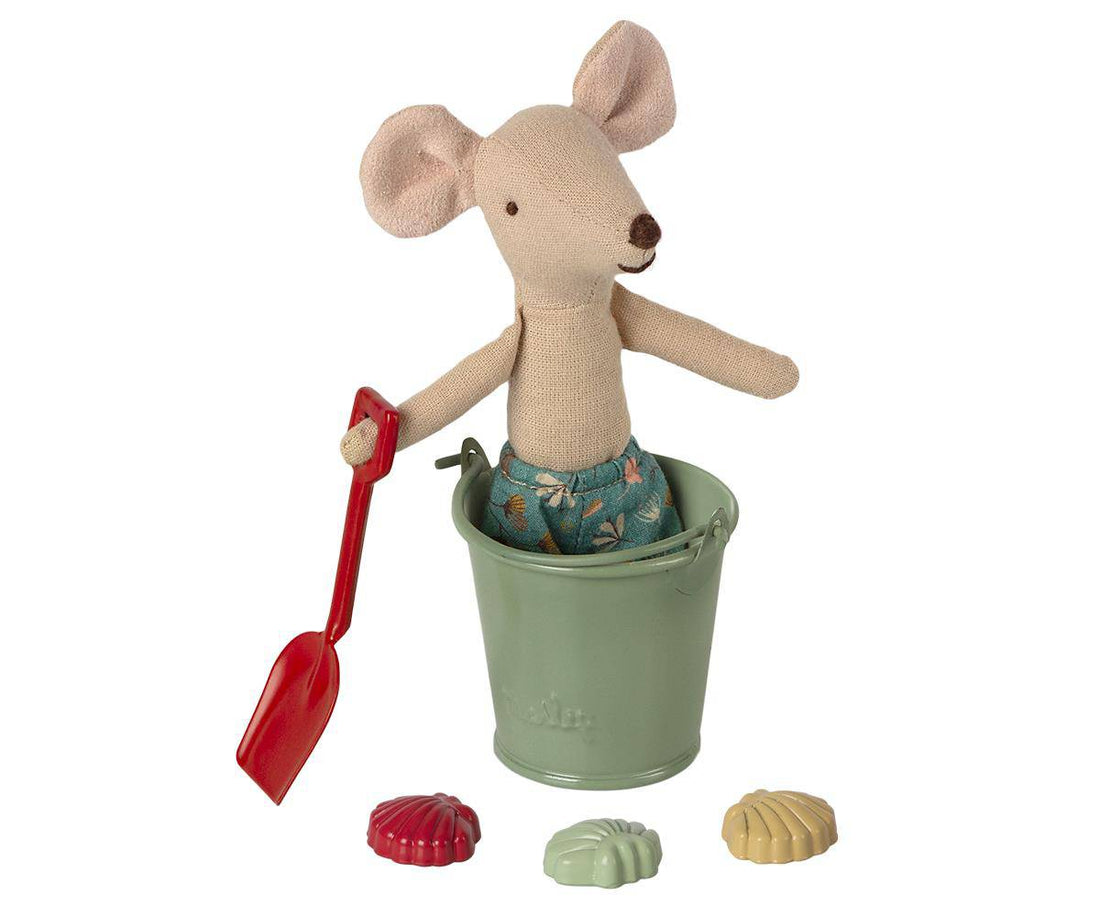 Maileg - beach set - shovel, bucket & shells - Hyggekids