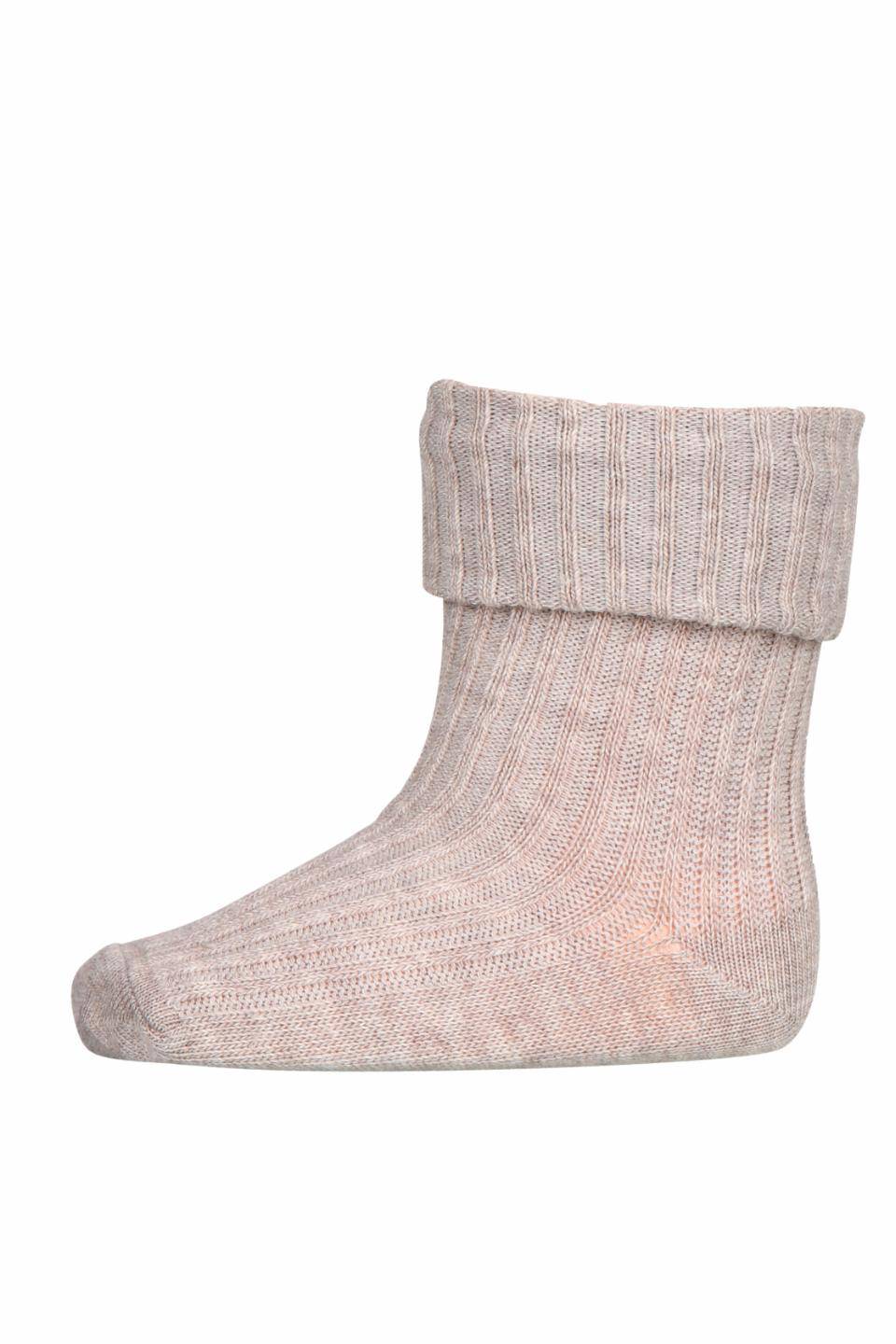 MP Denmark - cotton rib socks - 10-533-0 489 - light brown melange - Hyggekids
