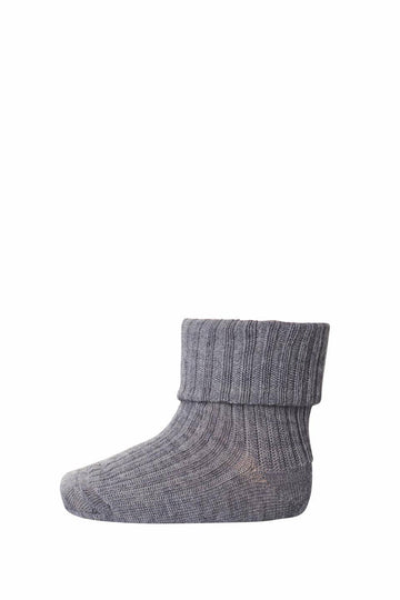 MP Denmark - wool rib baby socks - 10-589-0 491 - grey melange - Hyggekids