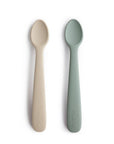 Mushie - 2 silicone spoons - cambridge blue/shifting sand - Hyggekids