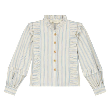 Charlie Petite - giverny blouse - light blue stripe